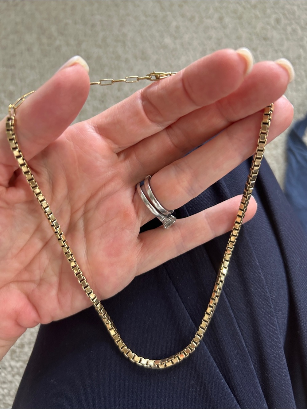 Jennifer Zeuner Delicate Gold-Tone Box Link Necklace for Women